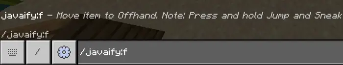 Chat command to move item to offhand
