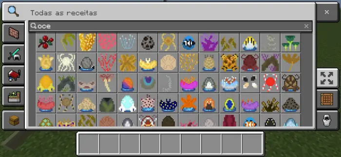 Inventory with various creature spawn eggs