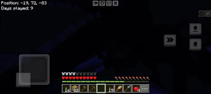 Player faces Night Feeder mob in darkness