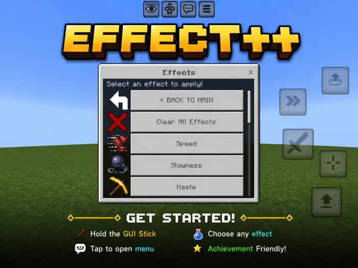 ALT GUI menu for applying in-game effects