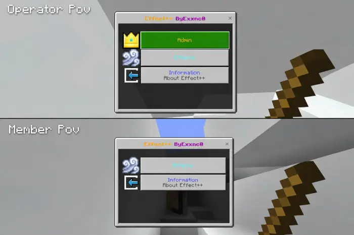 Top Admin menu, Bottom Member menu