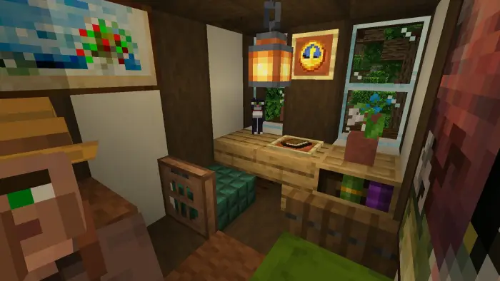 Cozy timber room with rustic decor and desk