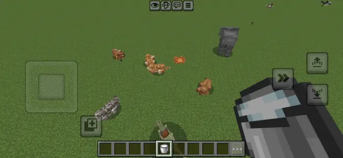 Various prehistoric creatures on grassy terrain