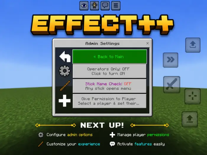 ALT In-game admin settings GUI for effects