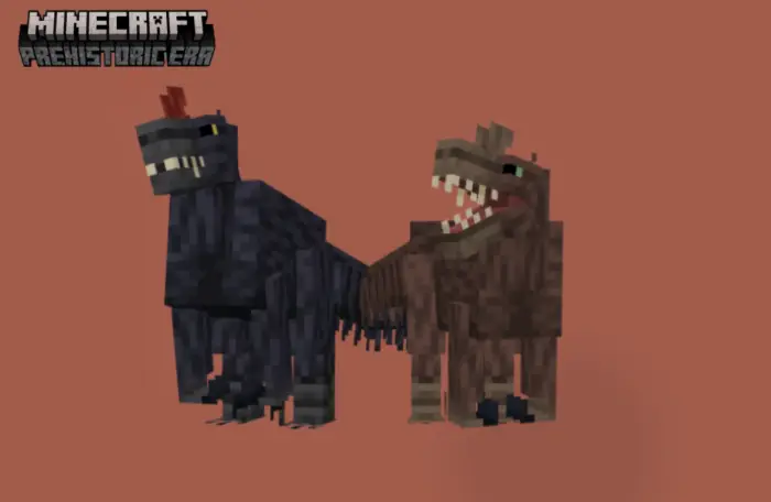 Two blocky dinosaurs facing forward