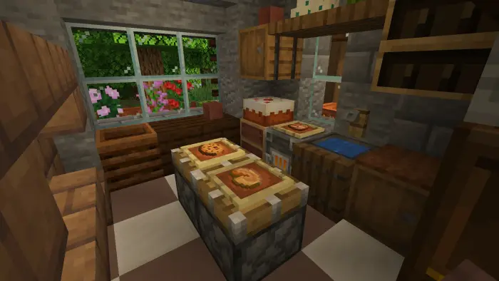Rustic kitchen with wooden and stone decor