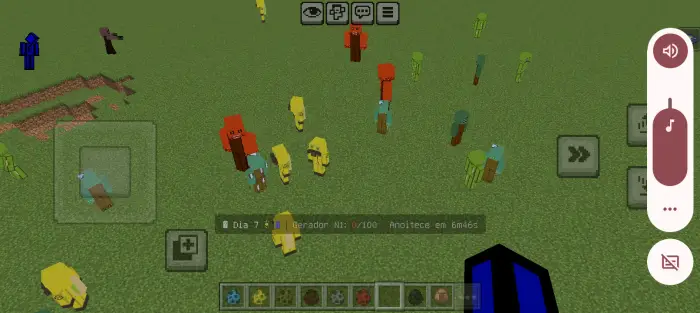 Colorful raiders and mutants on grassy field