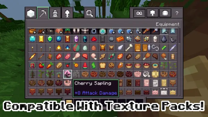 Game inventory showing items as weapons