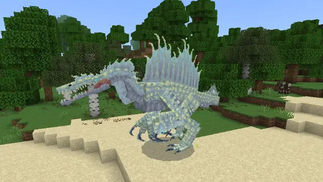 Large spiky creature on a sandy beach