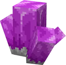 Purple crystal cluster in blocky style