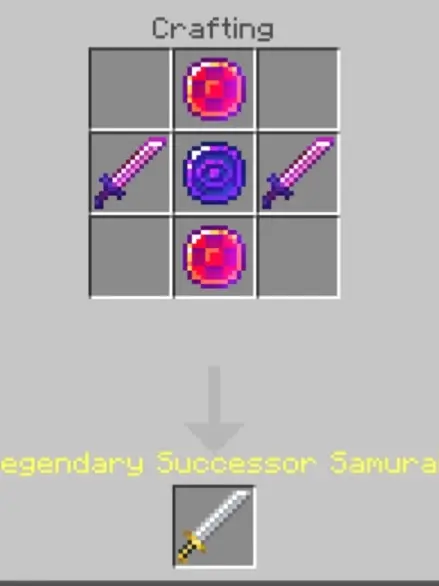 Crafting recipe for a legendary sword