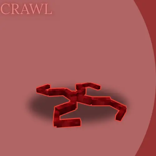 Red, spider-like horror mob labeled CRAWL.