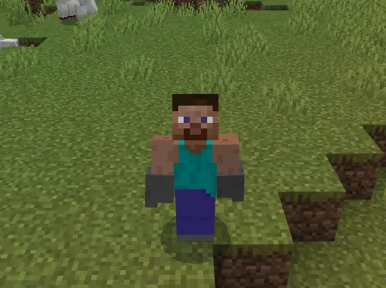 Player character wears gray gauntlets outdoors.