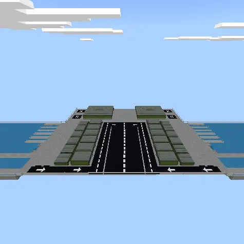 Military base with runway in a void world