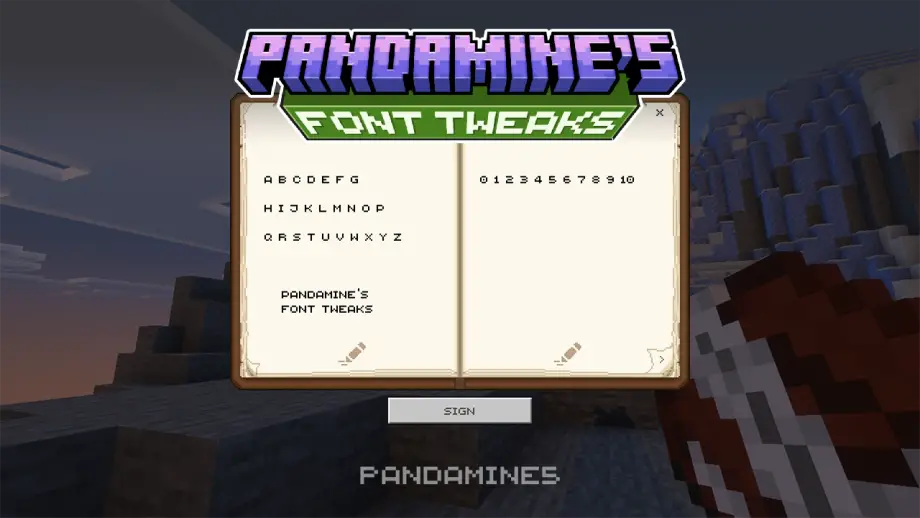 Thumbnail: PandaMine's Font Tweaks - Small Caps (Minecraft-Five), Smooth (32x), PVP Font