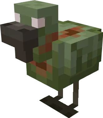 Blocky green bird-like hostile mob