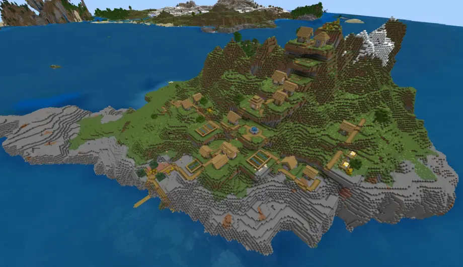 Thumbnail: An Island with Village, City and Stronghold Seed