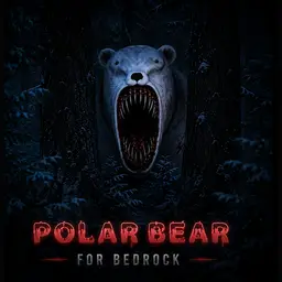 Distorted, monstrous polar bear in darkness