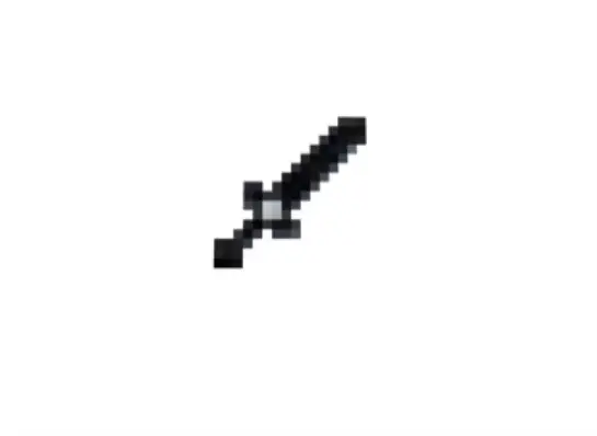 Pixelated black sword with simple design