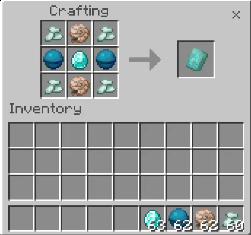 Crafting recipe for rare trident item