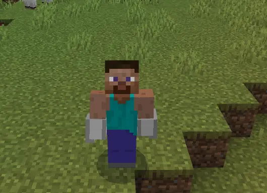 Player character wearing white gauntlets