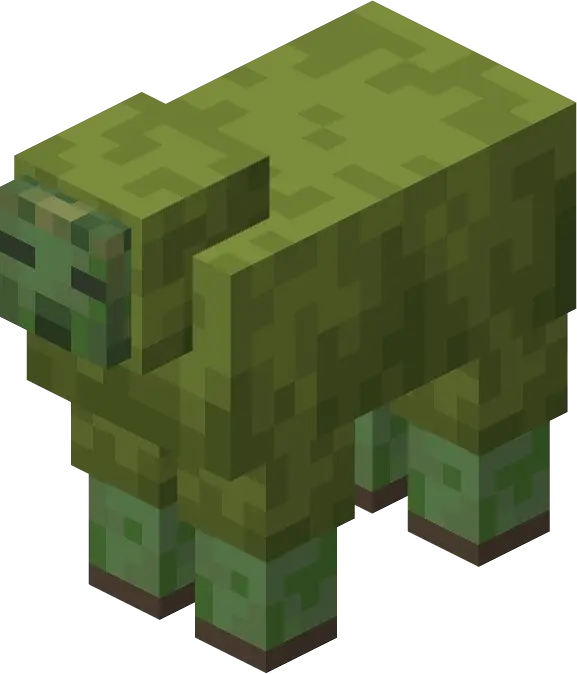 Blocky green mutant sheep mob design