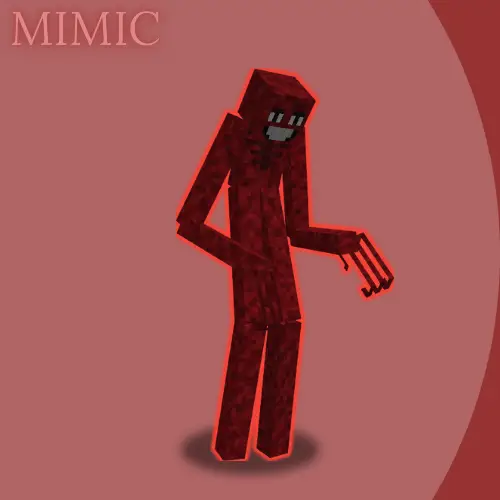 Red humanoid creature with claws labeled MIMIC