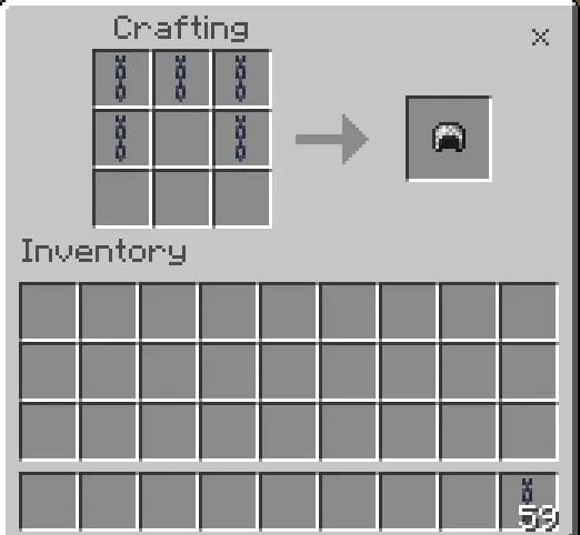 ALT text Crafting chain horse armor recipe