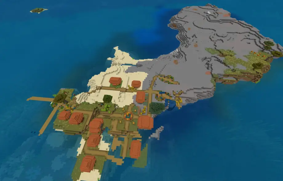 Thumbnail: Village Rocky Island Perfect for Builds Seed
