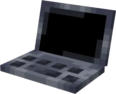 Pixelated laptop item used for summoning
