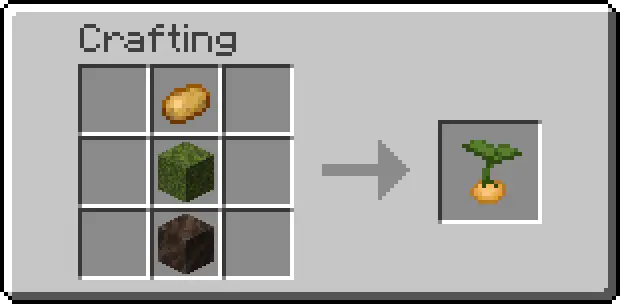 Crafting recipe with three items for a sprout