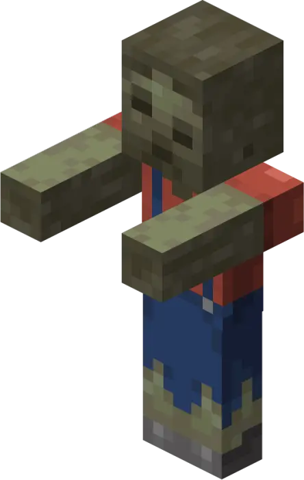Blocky zombie mob with outstretched arms