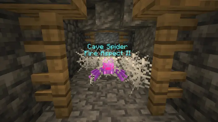 Purple cave spider with enchantment effect