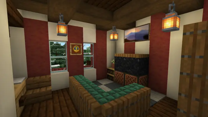 Cozy cottage living room with fireplace