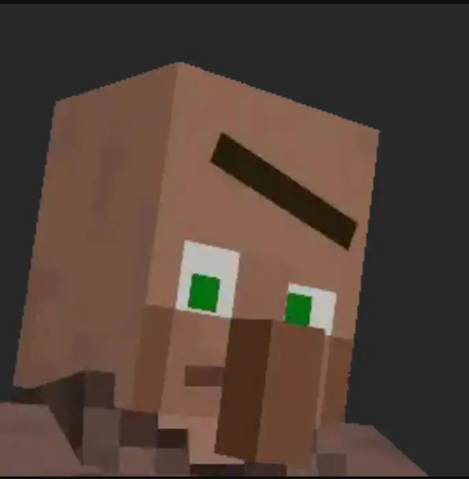 Villager face with animated eye movement