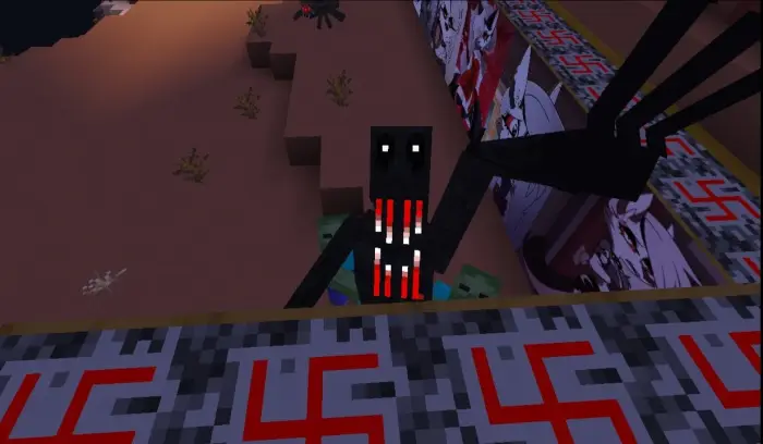 Tall, dark creature with glowing eyes.