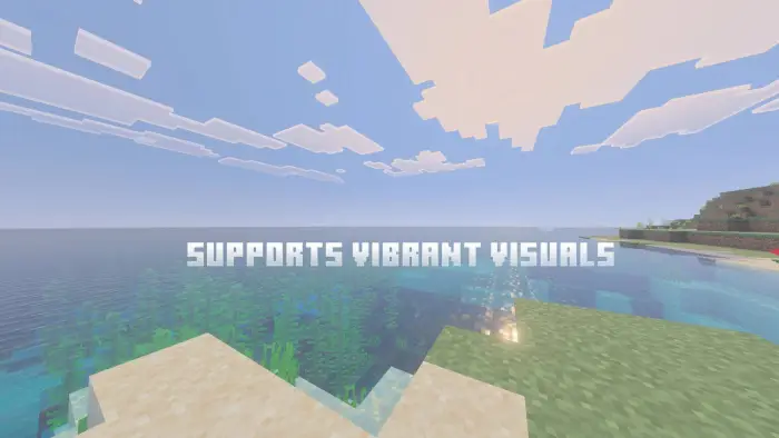 Clear water with text Supports Vibrant Visuals