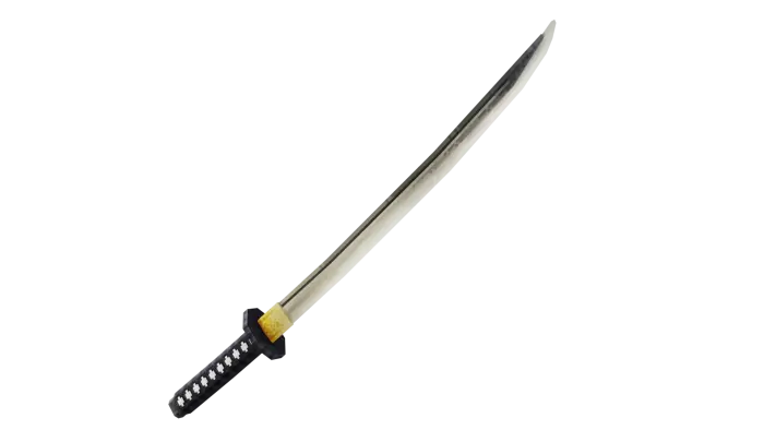 Katana sword with black handle