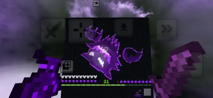 Purple-themed PvP interface with custom sky