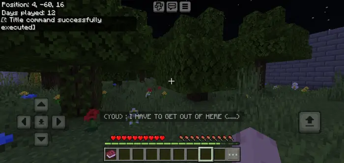 Player escapes through dark, eerie forest