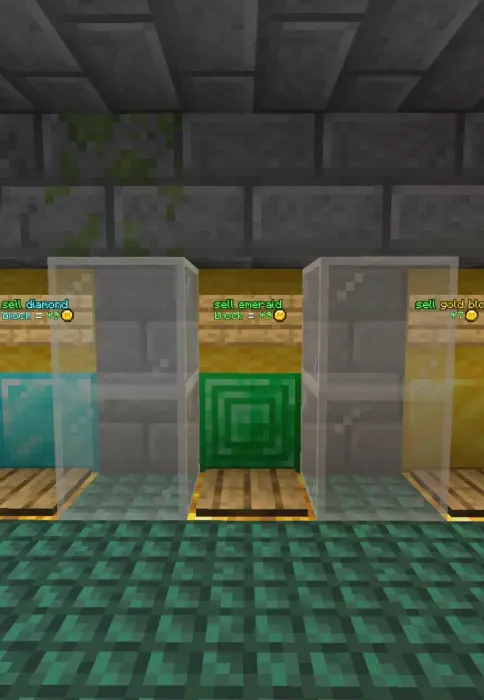 Emerald selling booth in a virtual shop