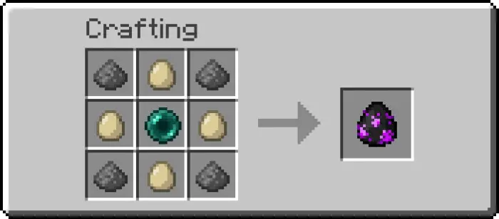 Crafting recipe for a spawn egg item