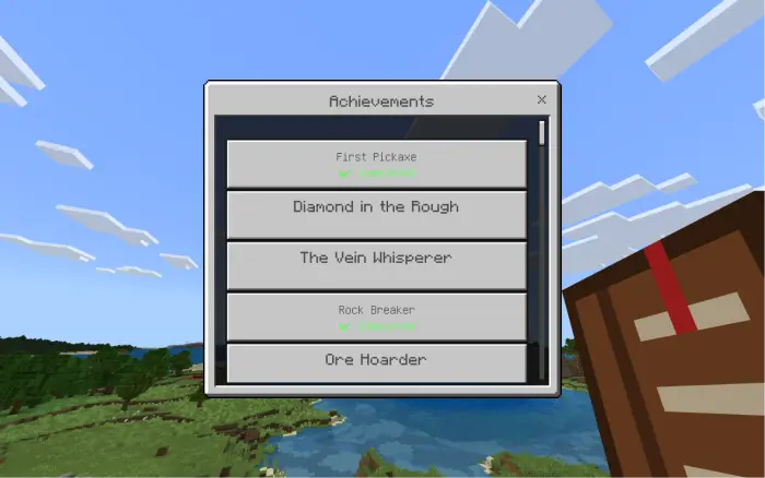In-game achievements list on display