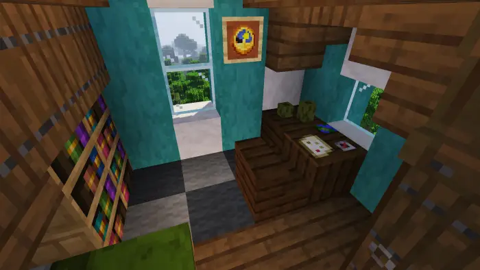Cozy study nook with bookshelves and desk
