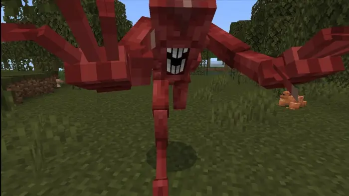 Red hostile creature with outstretched arms