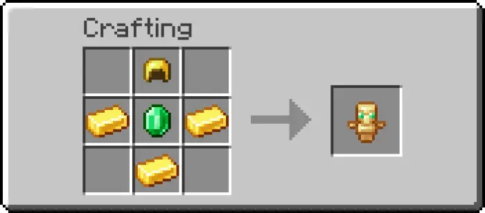 Golden helmet, gold, emerald makes a totem