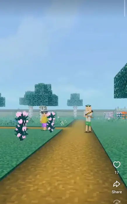 Two custom guard mobs on a path, outdoors