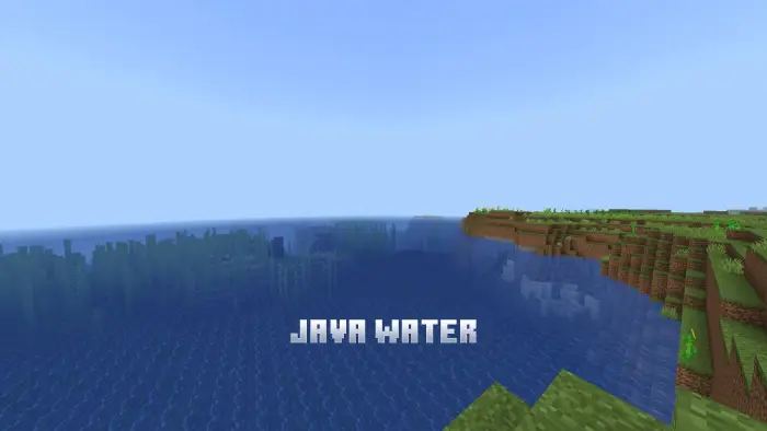 Clear water with underwater terrain visible