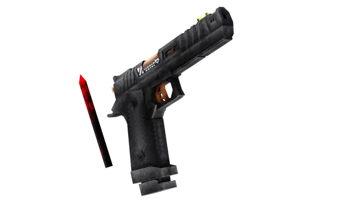 3D animated pistol mod with red knife