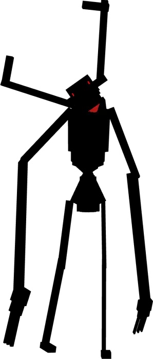 Glowing red eyes and mouth in darkness